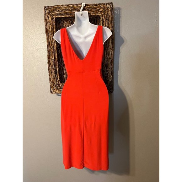 Ralph Lauren Evening Dress 2 Red Orange Jeweled Wedding Cruise Party - Picture 4 of 6